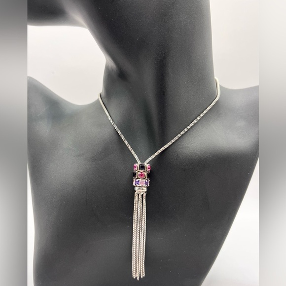 Swarovski Cham Crystal Necklace 925 Sterling Silver - Picture 2 of 6